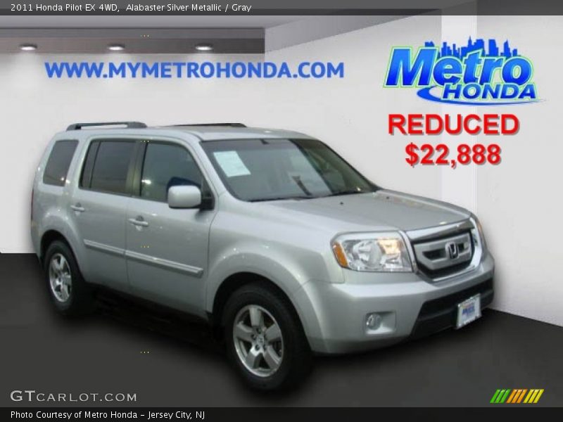 Alabaster Silver Metallic / Gray 2011 Honda Pilot EX 4WD