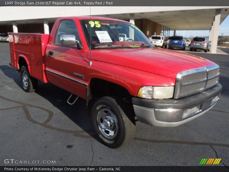 Poppy Red / Red 1995 Dodge Ram 2500 SLT Regular Cab 4x4