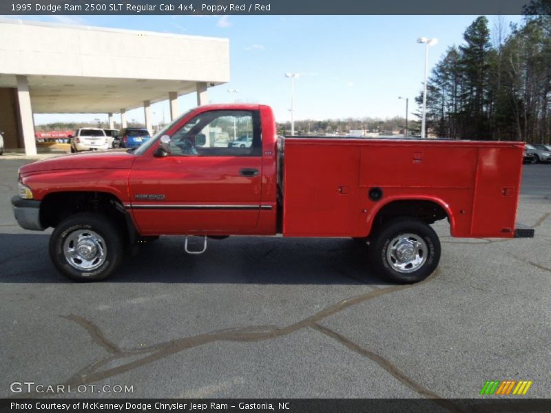 Poppy Red / Red 1995 Dodge Ram 2500 SLT Regular Cab 4x4