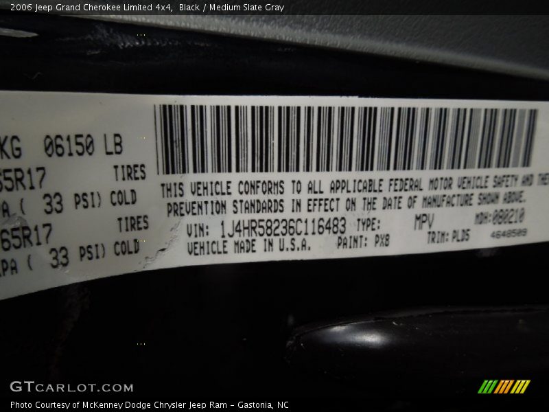 Black / Medium Slate Gray 2006 Jeep Grand Cherokee Limited 4x4