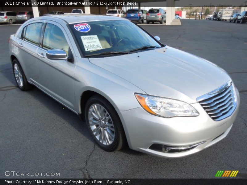 Bright Silver Metallic / Black/Light Frost Beige 2011 Chrysler 200 Limited