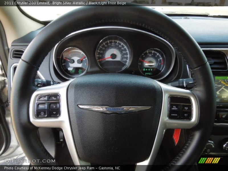 Bright Silver Metallic / Black/Light Frost Beige 2011 Chrysler 200 Limited