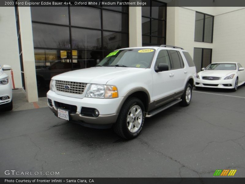 Oxford White / Medium Parchment Beige 2003 Ford Explorer Eddie Bauer 4x4