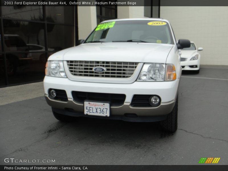 Oxford White / Medium Parchment Beige 2003 Ford Explorer Eddie Bauer 4x4