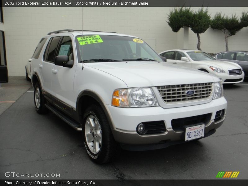 Oxford White / Medium Parchment Beige 2003 Ford Explorer Eddie Bauer 4x4