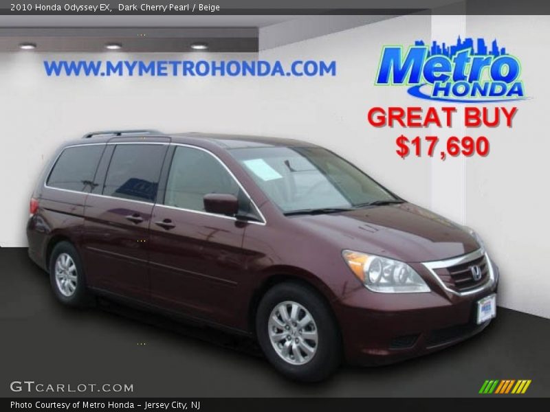 Dark Cherry Pearl / Beige 2010 Honda Odyssey EX