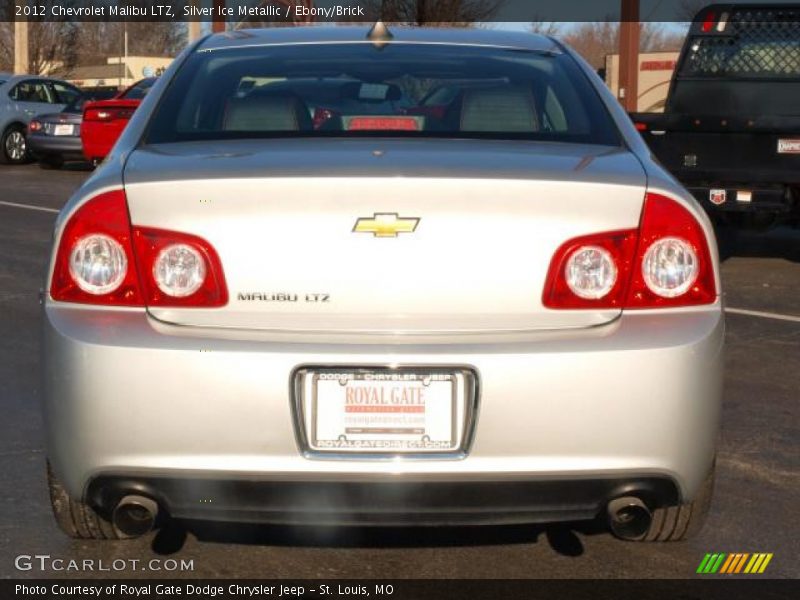 Silver Ice Metallic / Ebony/Brick 2012 Chevrolet Malibu LTZ