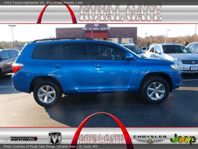 Blue Streak Metallic / Ash 2009 Toyota Highlander V6