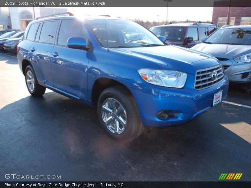 Blue Streak Metallic / Ash 2009 Toyota Highlander V6