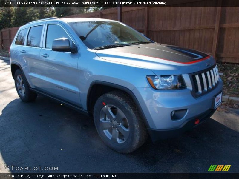Winter Chill Pearl / Trailhawk Black/Red Stitching 2013 Jeep Grand Cherokee Trailhawk 4x4