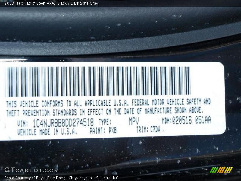 Black / Dark Slate Gray 2013 Jeep Patriot Sport 4x4