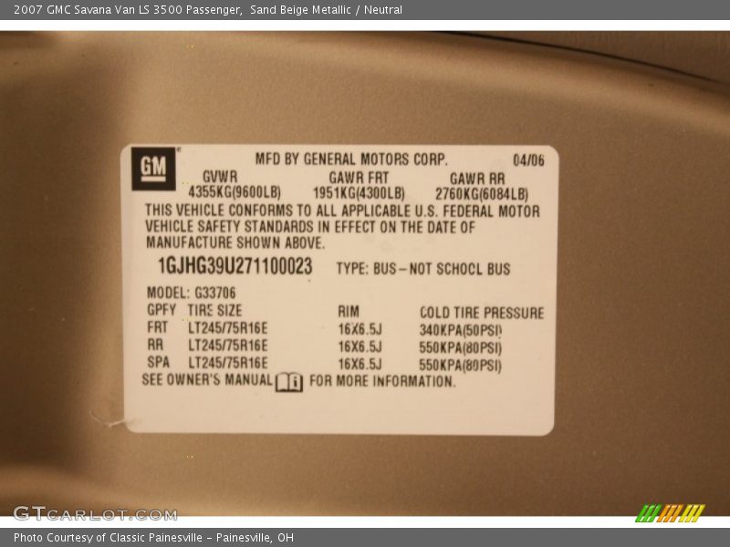 Sand Beige Metallic / Neutral 2007 GMC Savana Van LS 3500 Passenger