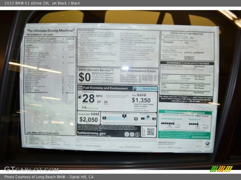 Jet Black / Black 2013 BMW X1 sDrive 28i