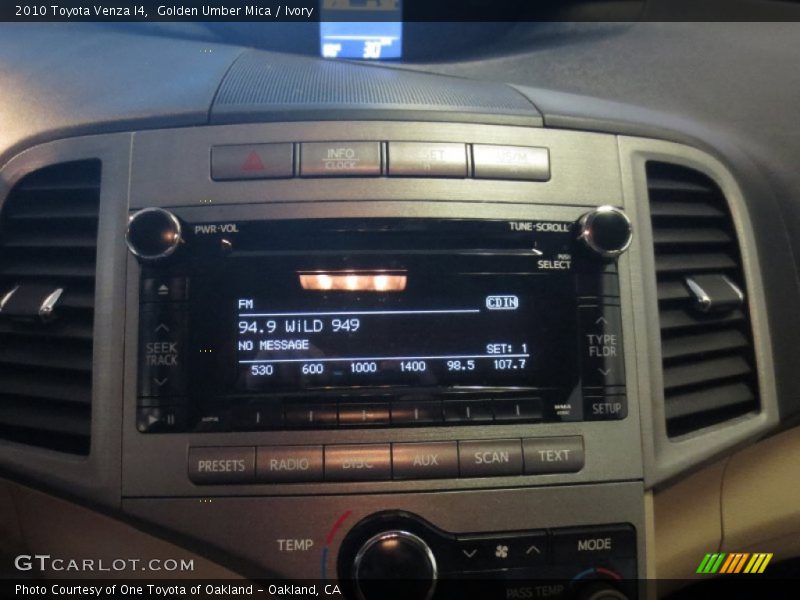 Golden Umber Mica / Ivory 2010 Toyota Venza I4