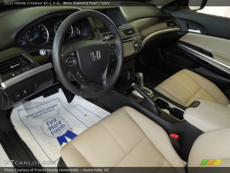 White Diamond Pearl / Ivory 2013 Honda Crosstour EX-L V-6
