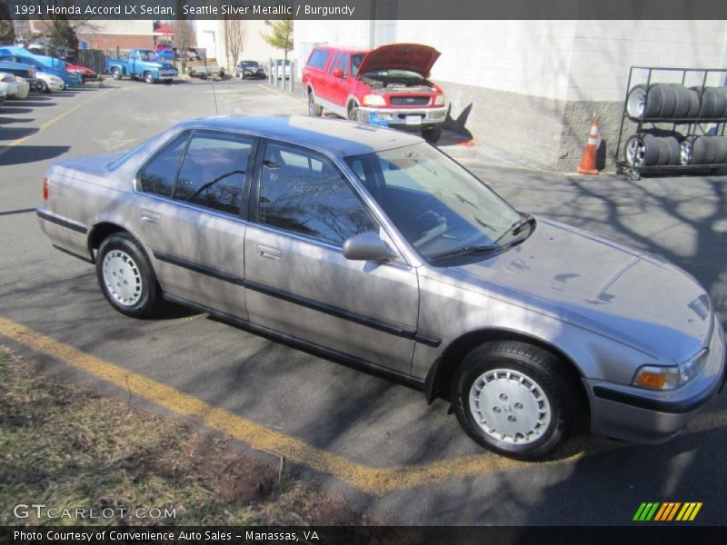 Seattle Silver Metallic / Burgundy 1991 Honda Accord LX Sedan