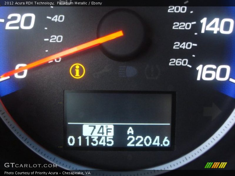 Palladium Metallic / Ebony 2012 Acura RDX Technology