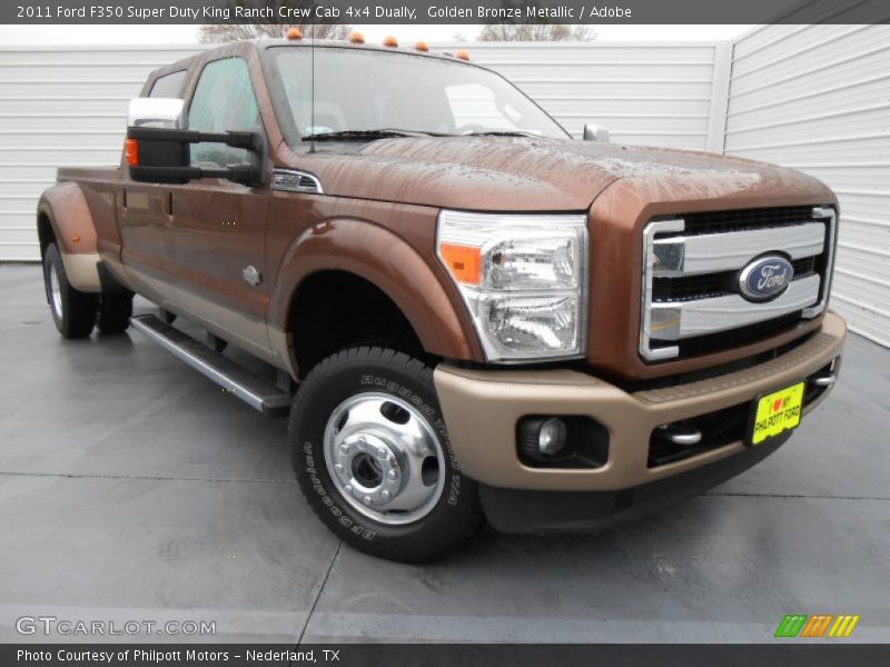 Golden Bronze Metallic / Adobe 2011 Ford F350 Super Duty King Ranch Crew Cab 4x4 Dually