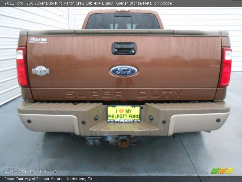 Golden Bronze Metallic / Adobe 2011 Ford F350 Super Duty King Ranch Crew Cab 4x4 Dually
