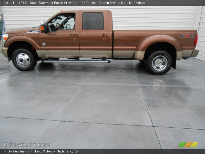 Golden Bronze Metallic / Adobe 2011 Ford F350 Super Duty King Ranch Crew Cab 4x4 Dually
