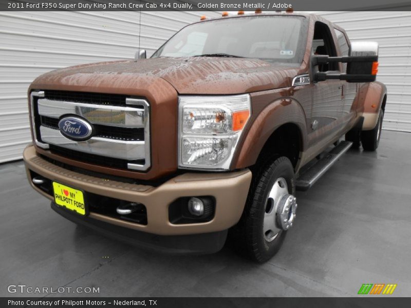 Golden Bronze Metallic / Adobe 2011 Ford F350 Super Duty King Ranch Crew Cab 4x4 Dually