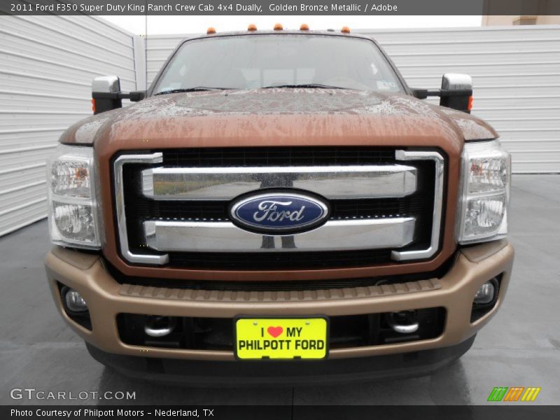 Golden Bronze Metallic / Adobe 2011 Ford F350 Super Duty King Ranch Crew Cab 4x4 Dually