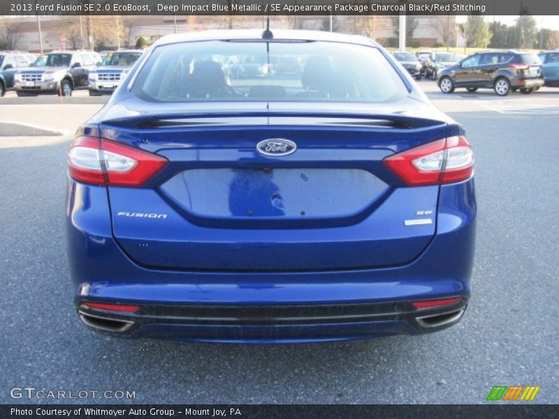 Deep Impact Blue Metallic / SE Appearance Package Charcoal Black/Red Stitching 2013 Ford Fusion SE 2.0 EcoBoost