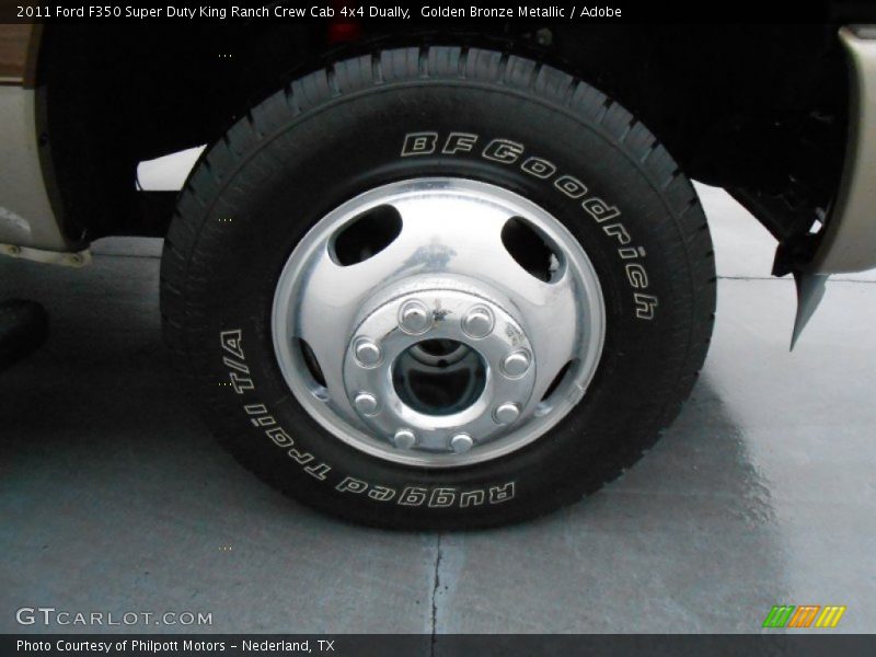Golden Bronze Metallic / Adobe 2011 Ford F350 Super Duty King Ranch Crew Cab 4x4 Dually
