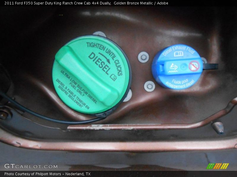 Golden Bronze Metallic / Adobe 2011 Ford F350 Super Duty King Ranch Crew Cab 4x4 Dually