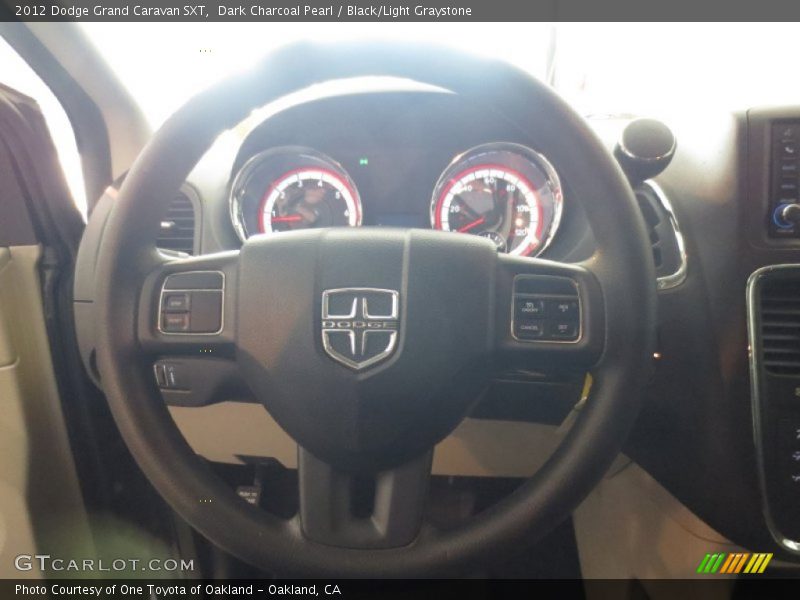 Dark Charcoal Pearl / Black/Light Graystone 2012 Dodge Grand Caravan SXT