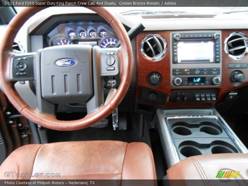 Golden Bronze Metallic / Adobe 2011 Ford F350 Super Duty King Ranch Crew Cab 4x4 Dually