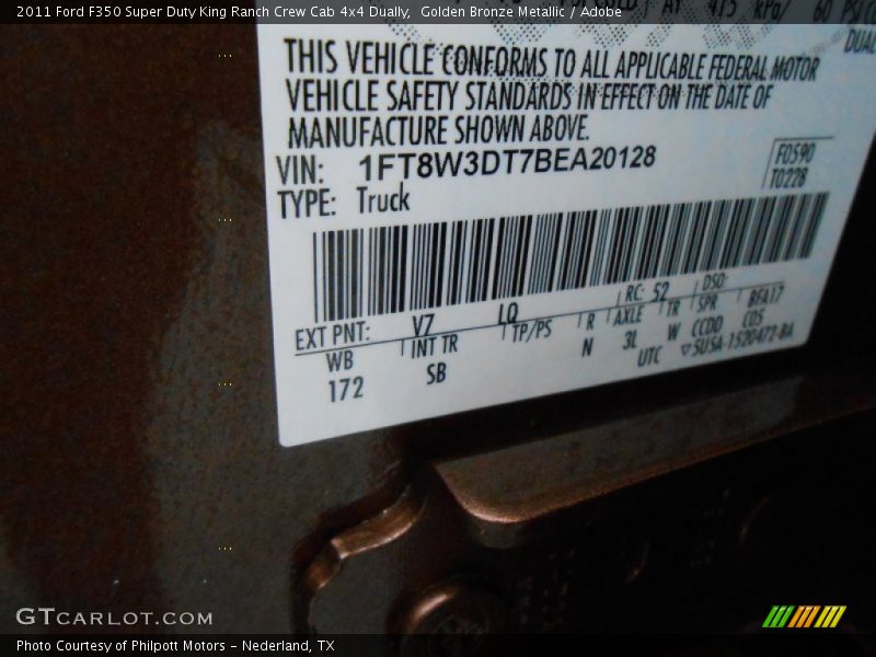 Golden Bronze Metallic / Adobe 2011 Ford F350 Super Duty King Ranch Crew Cab 4x4 Dually