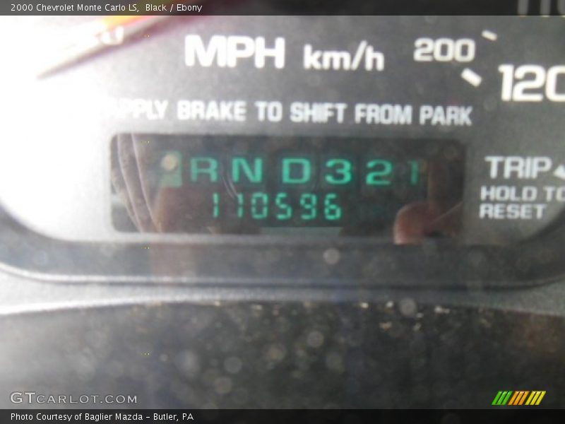 Black / Ebony 2000 Chevrolet Monte Carlo LS