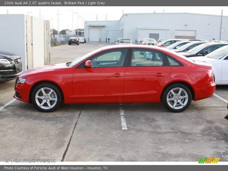 Brilliant Red / Light Grey 2009 Audi A4 2.0T quattro Sedan