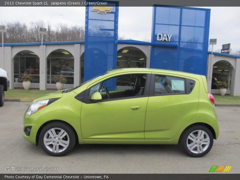 Jalapeno (Green) / Green/Green 2013 Chevrolet Spark LS