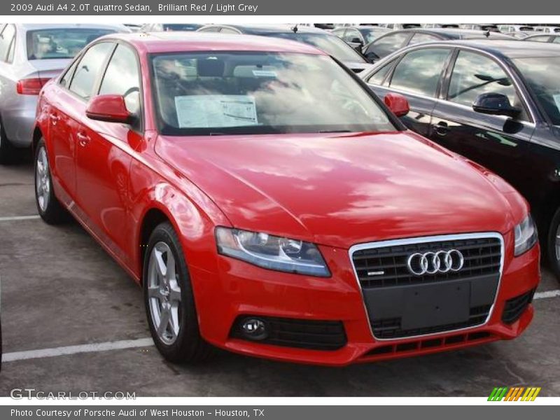 Brilliant Red / Light Grey 2009 Audi A4 2.0T quattro Sedan