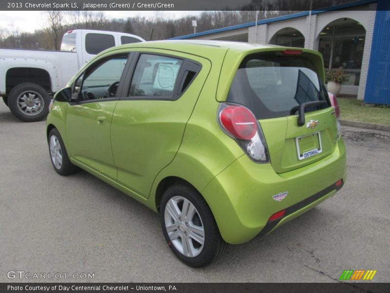 Jalapeno (Green) / Green/Green 2013 Chevrolet Spark LS