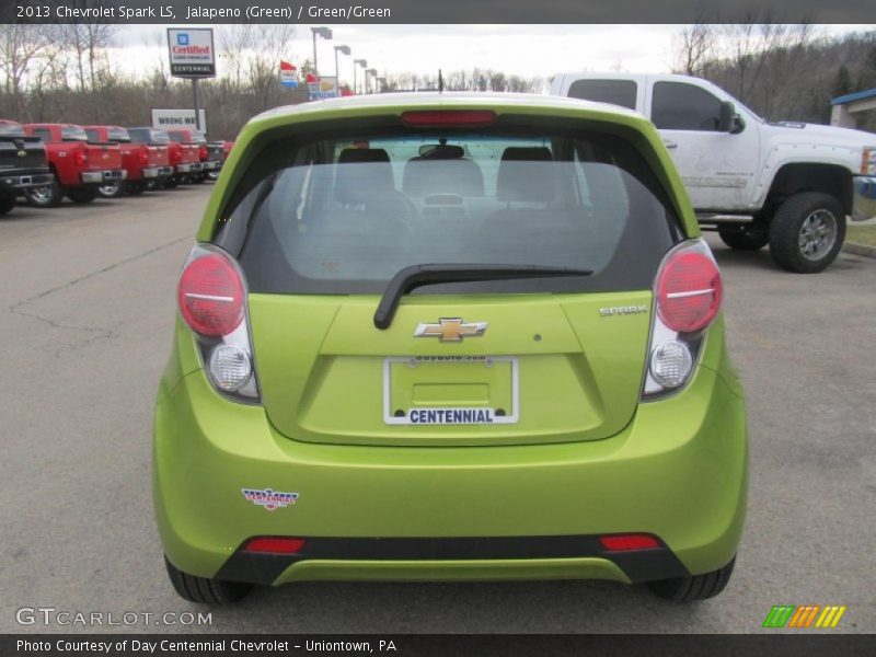 Jalapeno (Green) / Green/Green 2013 Chevrolet Spark LS
