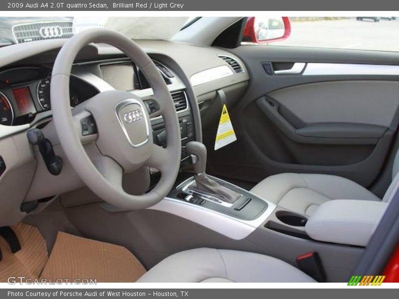 Brilliant Red / Light Grey 2009 Audi A4 2.0T quattro Sedan