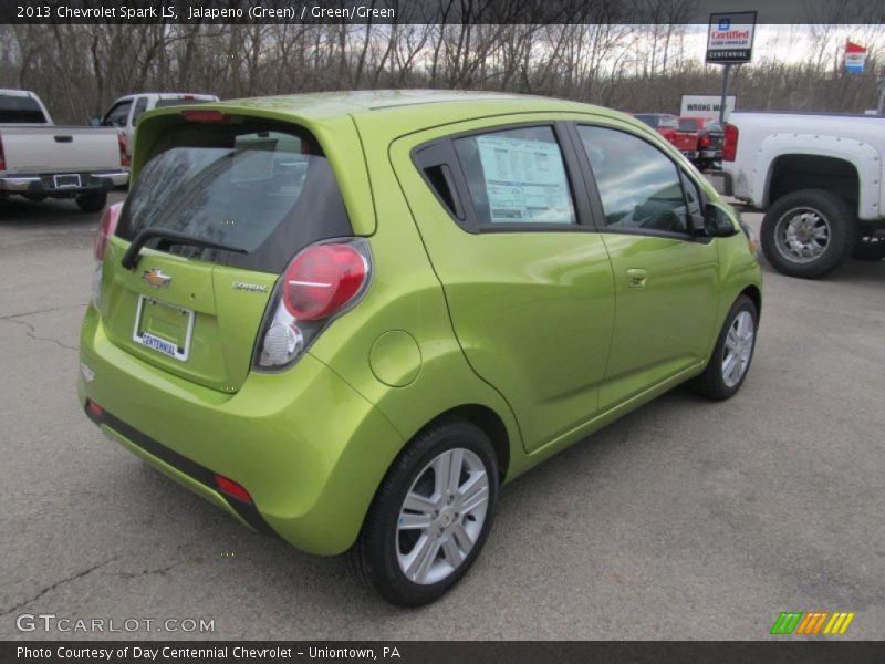 Jalapeno (Green) / Green/Green 2013 Chevrolet Spark LS