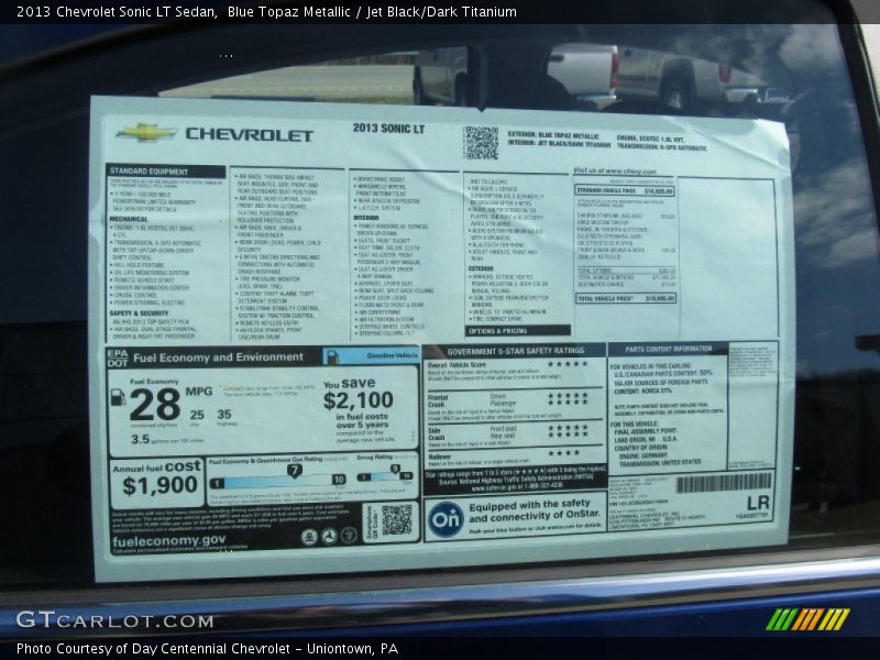 Blue Topaz Metallic / Jet Black/Dark Titanium 2013 Chevrolet Sonic LT Sedan