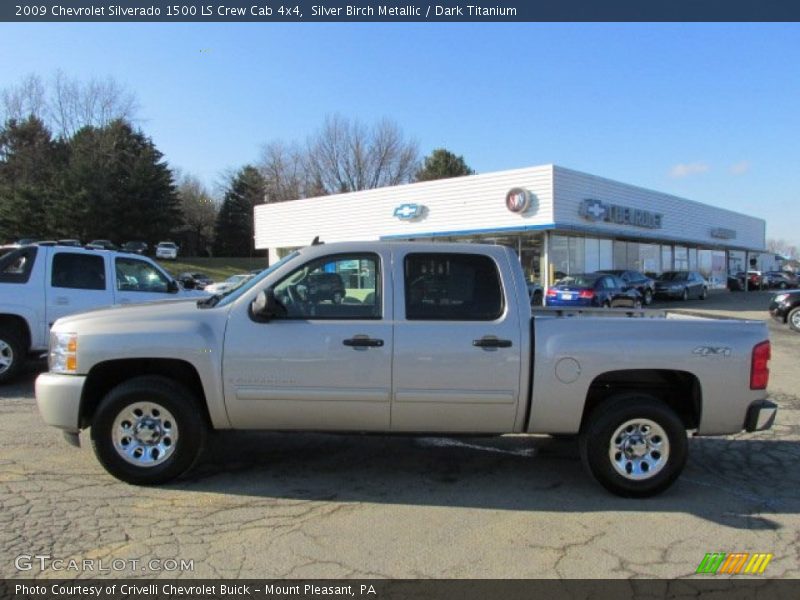 Silver Birch Metallic / Dark Titanium 2009 Chevrolet Silverado 1500 LS Crew Cab 4x4