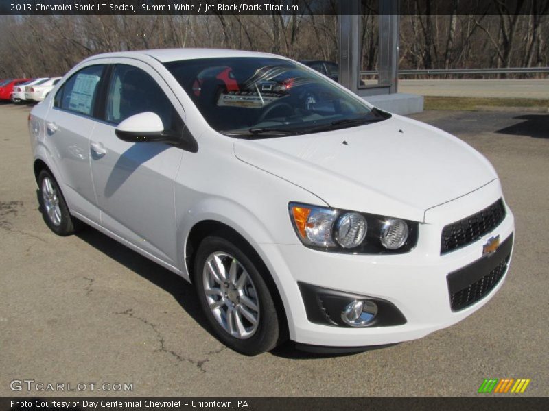 Summit White / Jet Black/Dark Titanium 2013 Chevrolet Sonic LT Sedan
