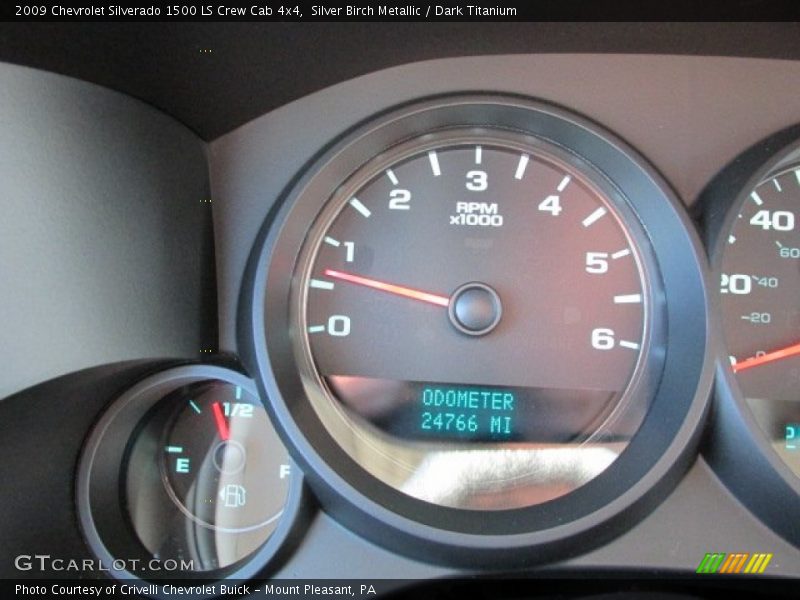 Silver Birch Metallic / Dark Titanium 2009 Chevrolet Silverado 1500 LS Crew Cab 4x4