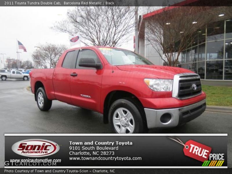 Barcelona Red Metallic / Black 2011 Toyota Tundra Double Cab