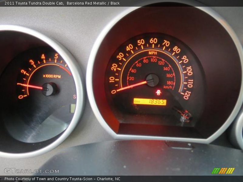 Barcelona Red Metallic / Black 2011 Toyota Tundra Double Cab