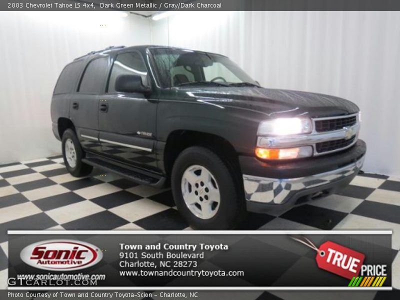 Dark Green Metallic / Gray/Dark Charcoal 2003 Chevrolet Tahoe LS 4x4