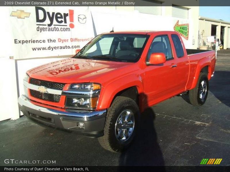 Inferno Orange Metallic / Ebony 2009 Chevrolet Colorado Z71 Extended Cab
