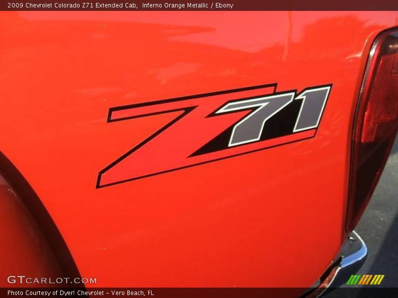 Inferno Orange Metallic / Ebony 2009 Chevrolet Colorado Z71 Extended Cab