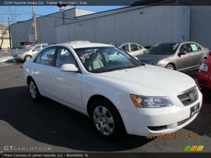 Powder White Pearl / Gray 2008 Hyundai Sonata GLS